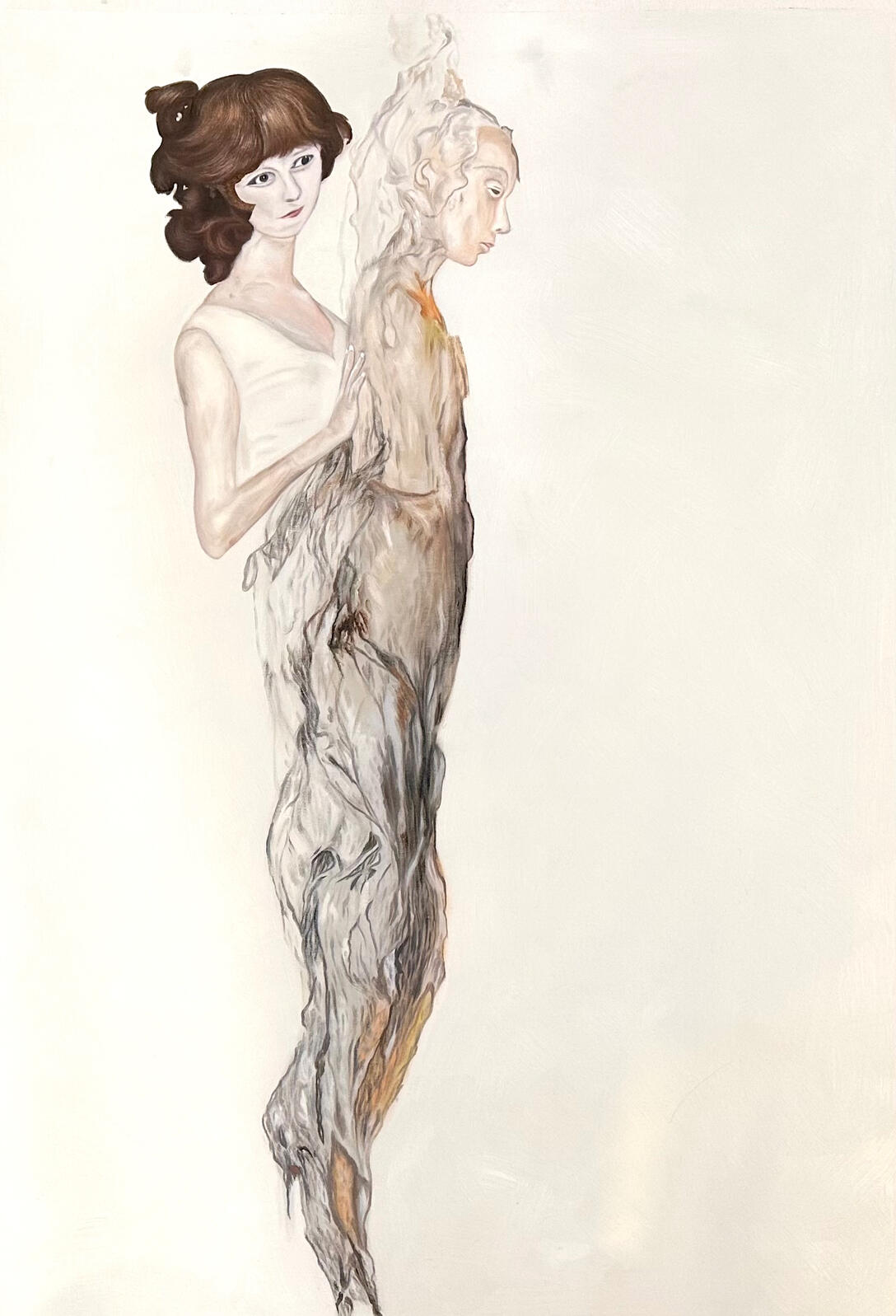 Mother Form, Daughter Flame, 2025 Oil on Canvas, 90cm x 60cm