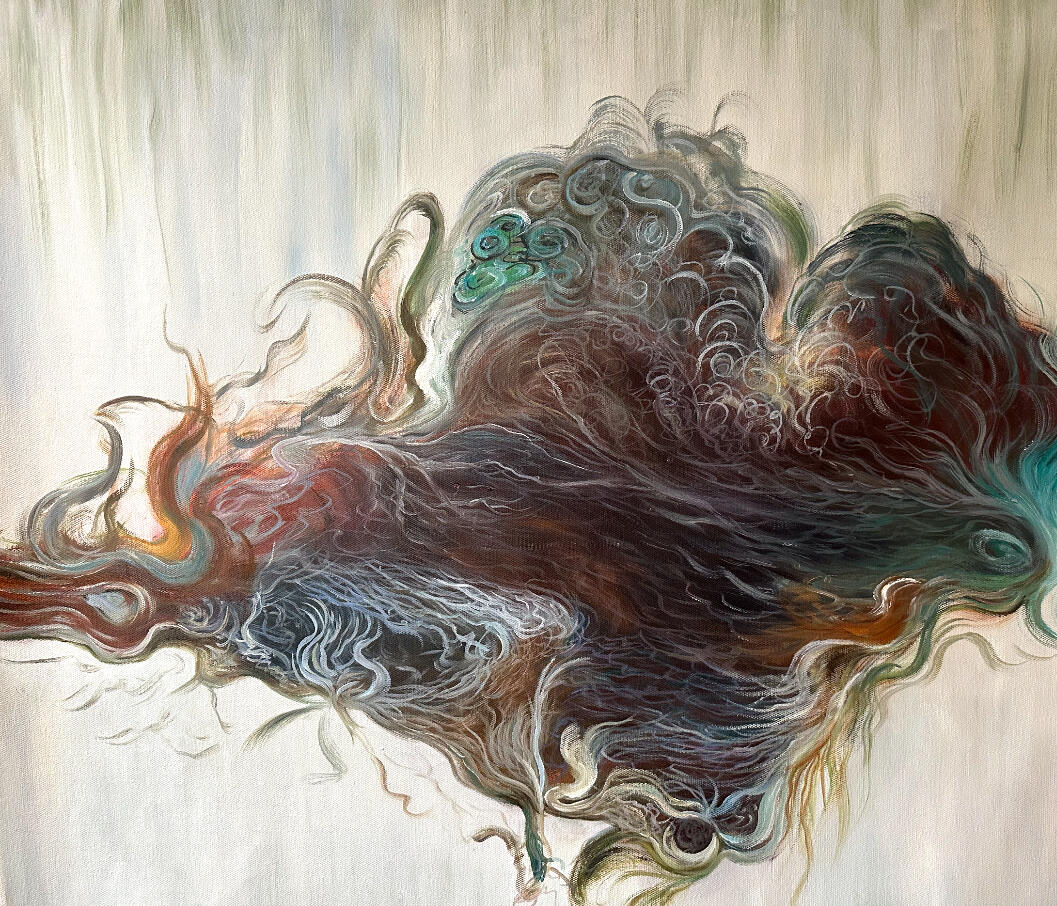 Lucid Entanglement, 2017, Oil on Linen, 100cm x 100