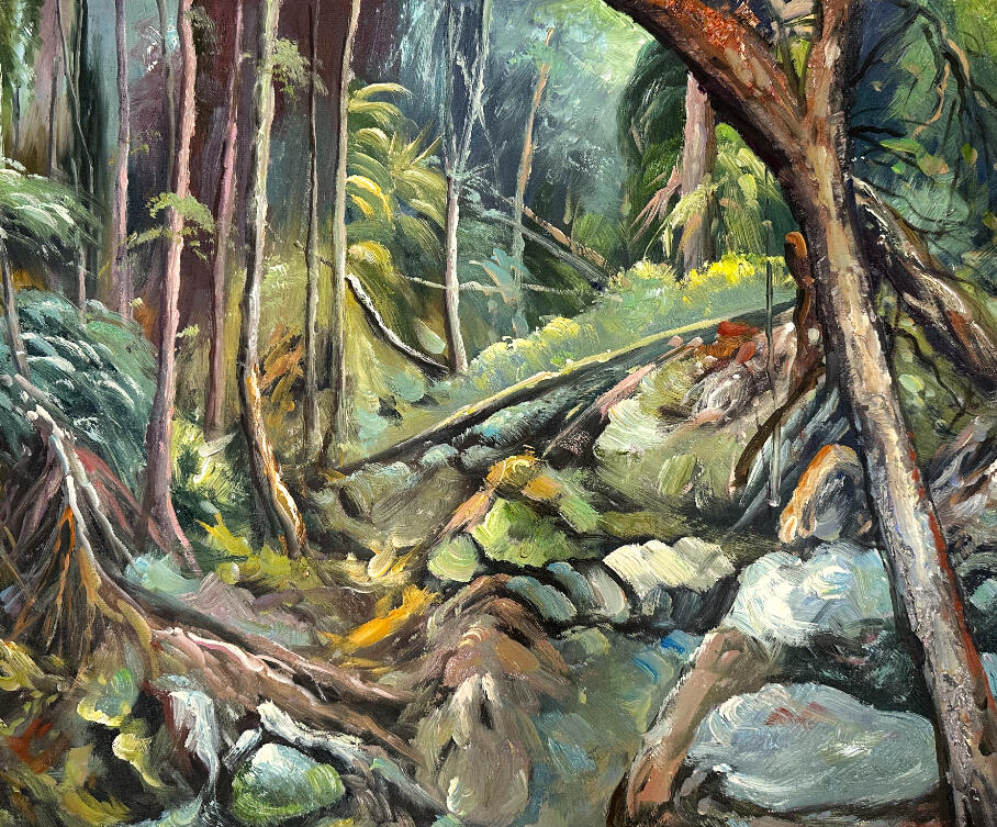 Beneath the Canopy, 2025, Sunny Coast rainforest, Oil on Linen, 50cm x 60cm