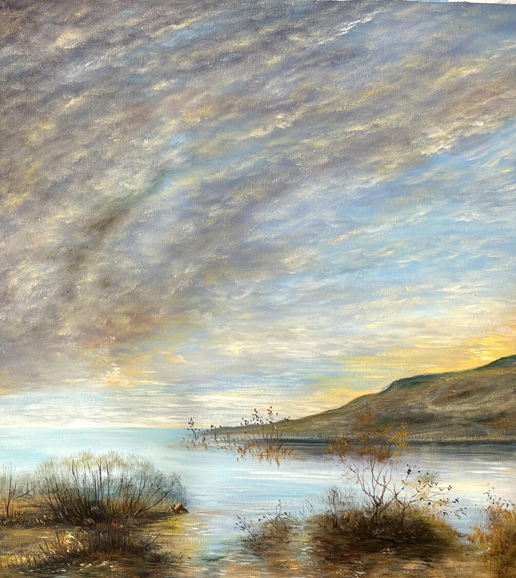 Wivenhoe Stillness, Wivenhoe Dam, 2017, Oil on canvas, 60cm x 50cm