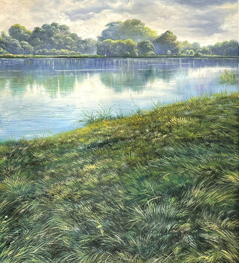 A Place to Breathe” Brisbane riverside park, 2025, Oil on canvas, 70cm x 60cm