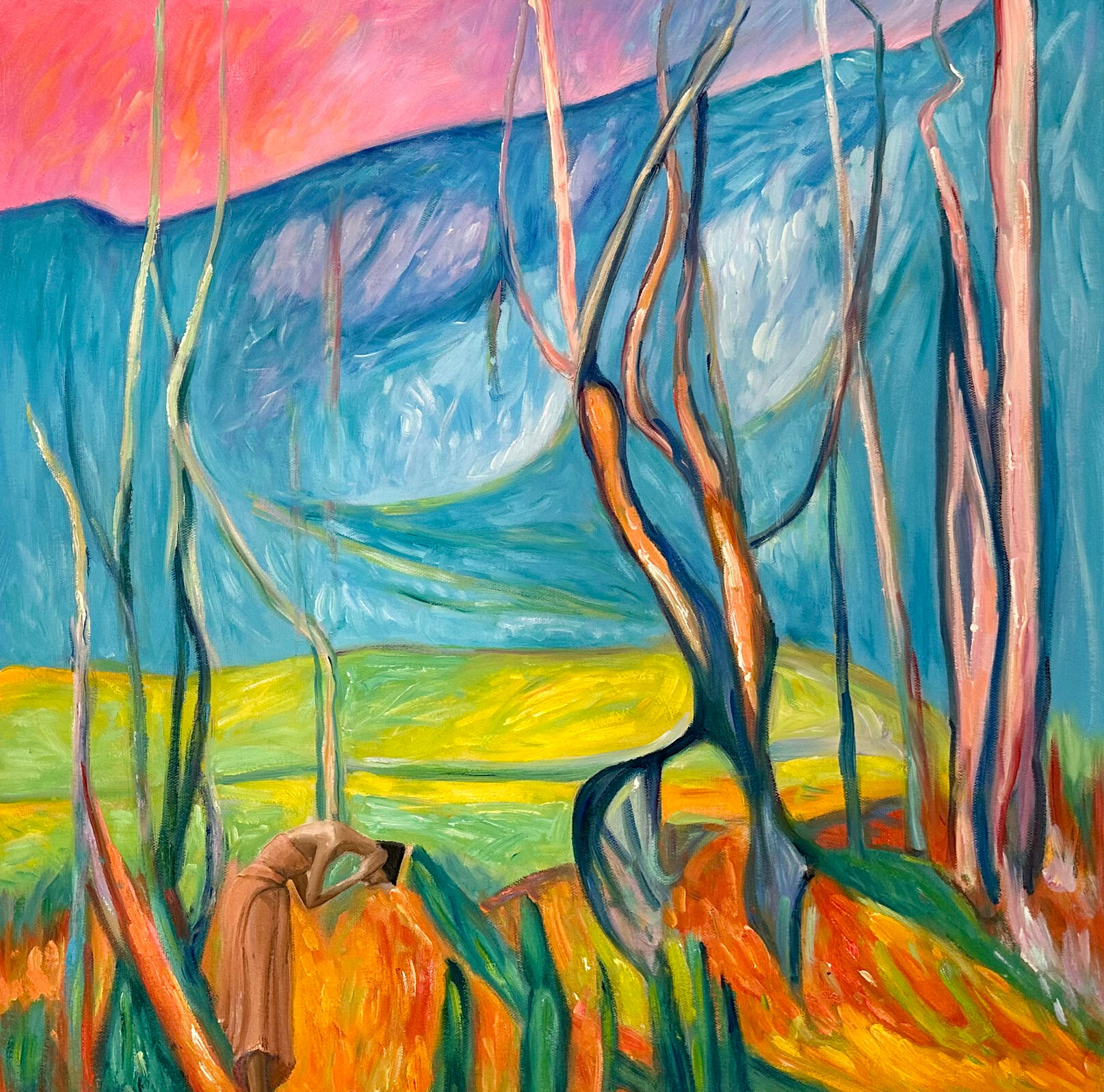 She Mourned the Roots, 2018, Oil on Canvas, 70cm x 60cm