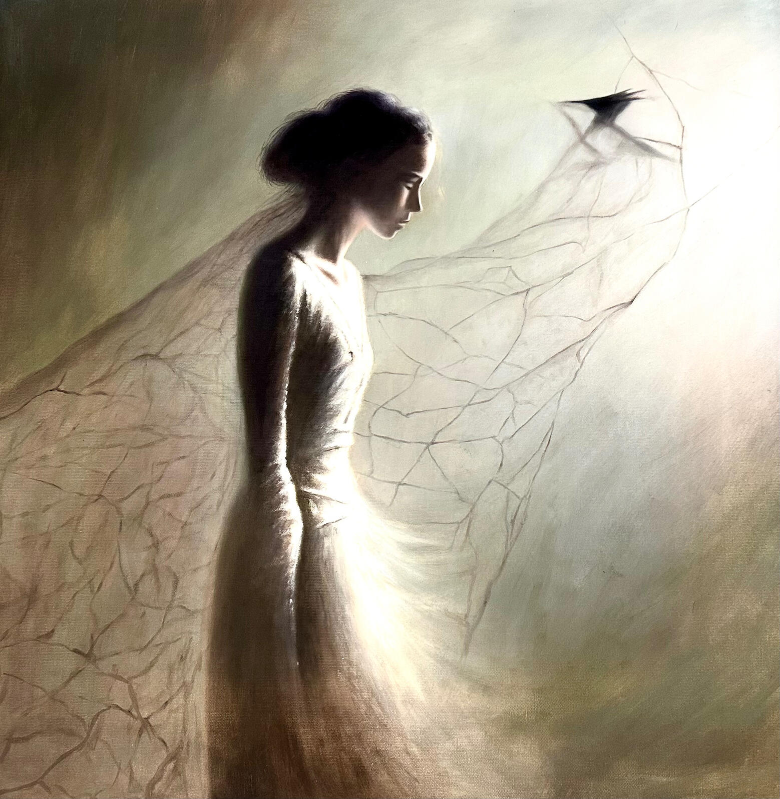 The Weight of Stillness, 2025, Oil on Linen, 80cm x 70cm