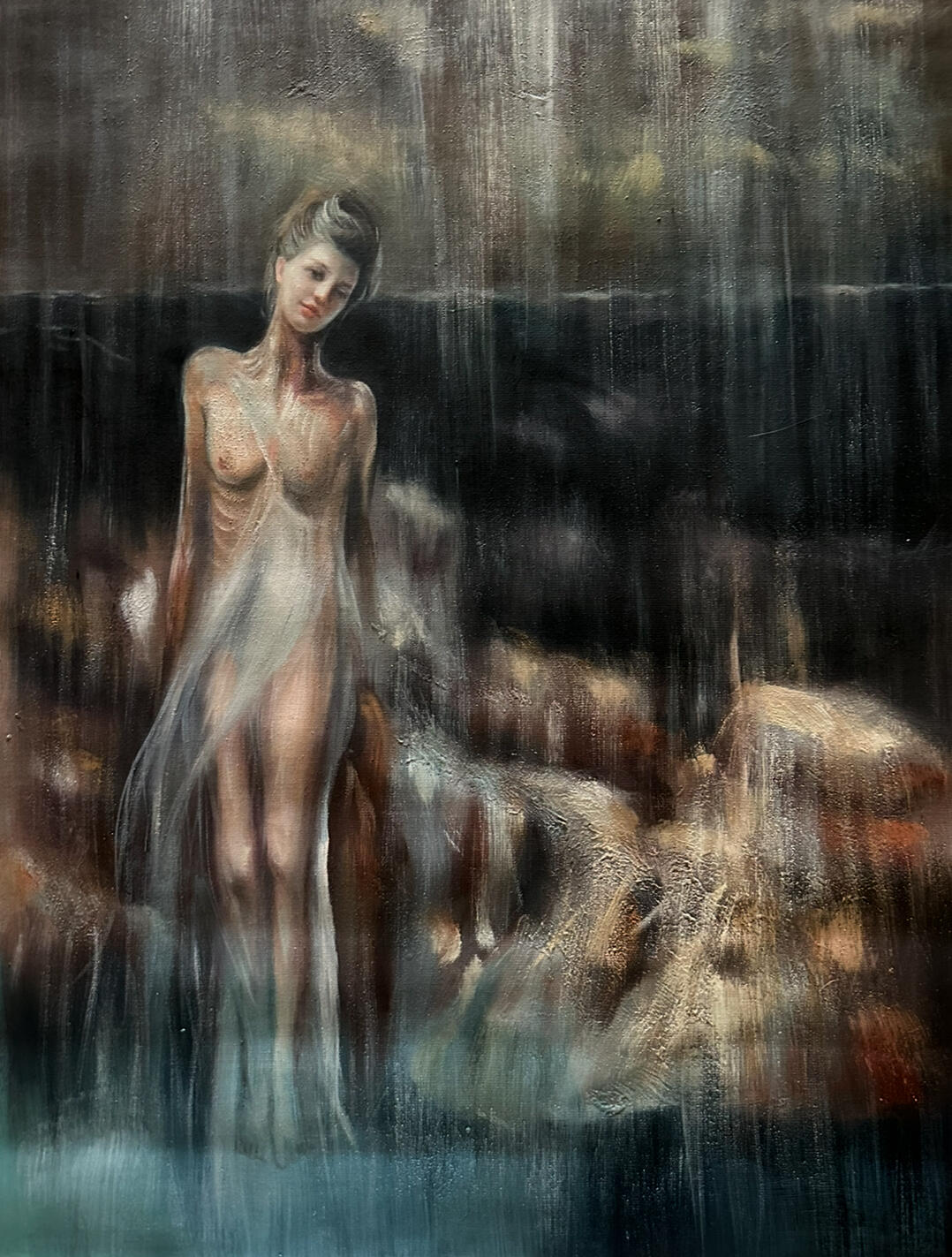 Beneath the Surface, 2023, Oil on Linen, 60cm x 50cm