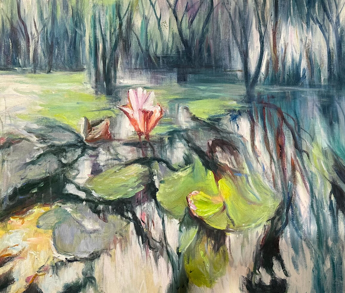 Lilly’s at the Brisbane botanical gardens, 2025, Oil on Linen