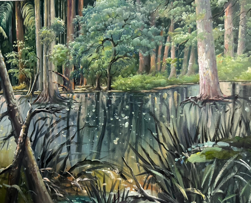 Paperbark Swamp, 2025, Oil on Canvas, 50cm x40cm