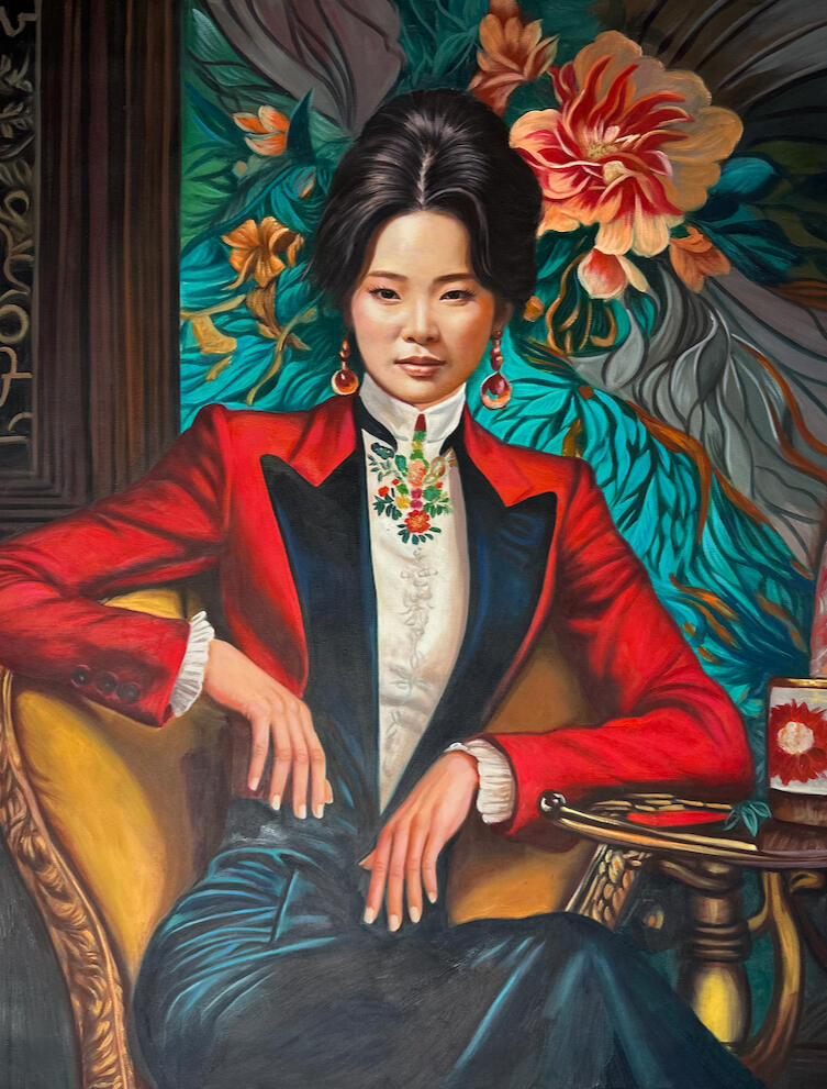 Victory in Bloom, 2024, Oil on Linen 80cm x 60cm