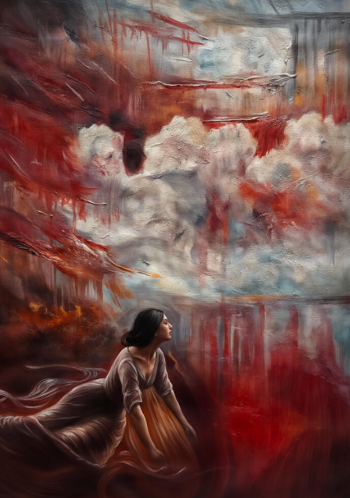 The weight of the sky, 2025, Oil on Linen, 80cm x 60cm
